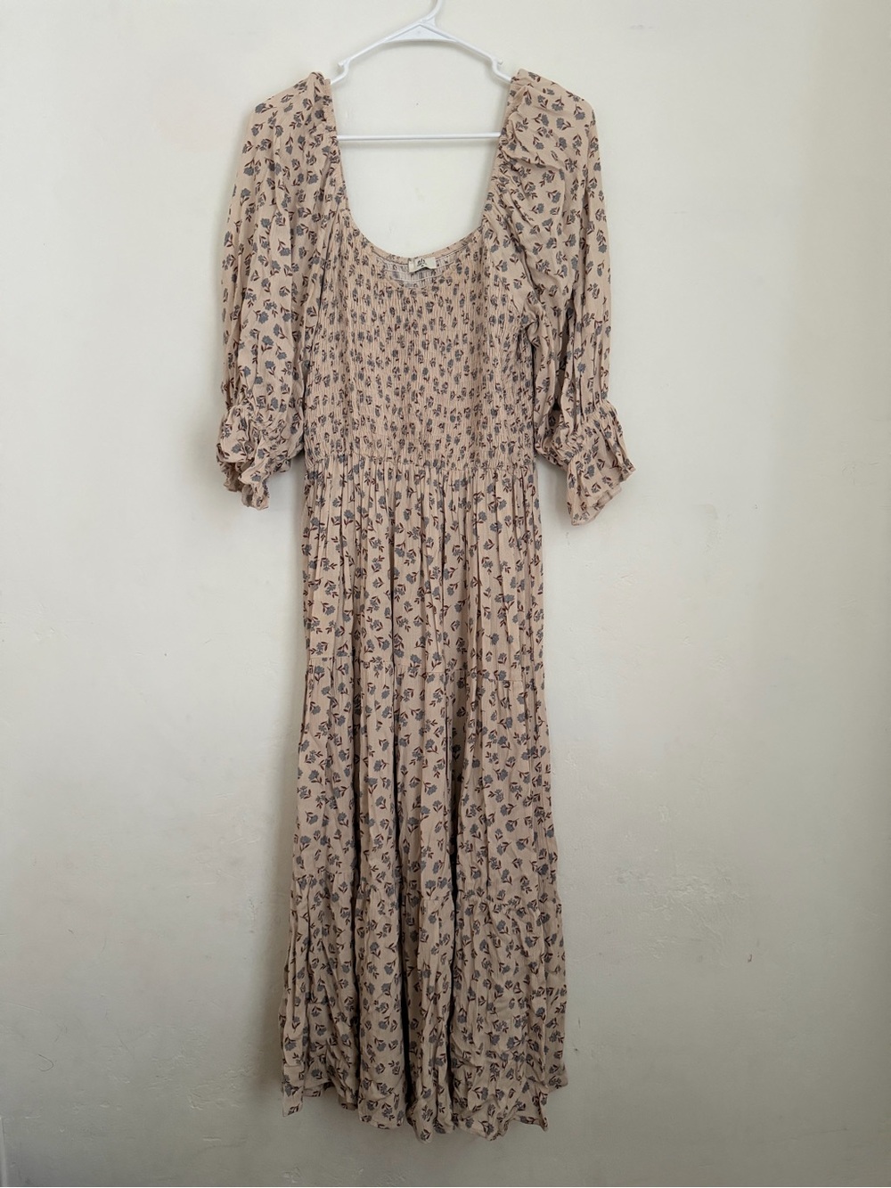 Smocked Floral Midi Dress